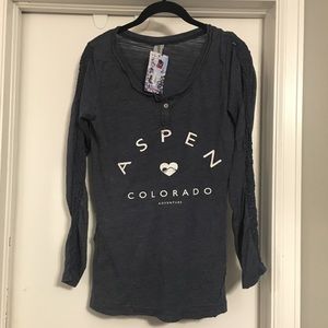 Aspen Co long sleeve shirt with lace inset sleeve